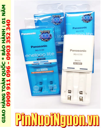 Panasonic BQ-CC50; Máy sạc pin Panasonic Eneloop BQ-CC50 _Sạc 1-2 Pin AA-AAA  _tự ngắt điện khi sạc đầy