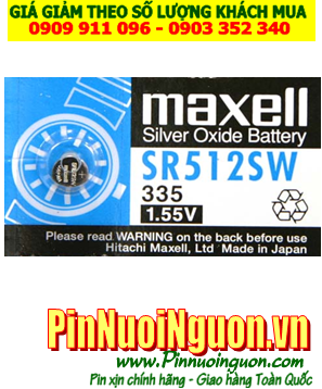 Maxell SR512SW _Pin 335; Pin đồng hồ 1.55v Silver OXide Maxell SR512SW _Pin 335