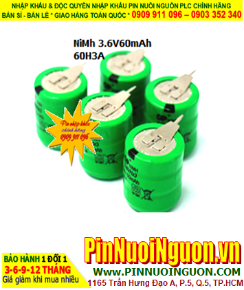 Pin sạc 60H3A (3/V60H); Pin sạc NiMh Nicd 60H3A (3/V60H) 3.6v 60mmAh _Pin nuôi nguồn PLC