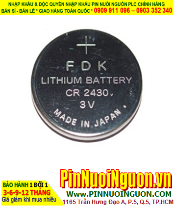 Pin FDK CR2430 _Pin CR2430; Pin nuôi nguồn FDK CR2430 lithium 3v Made in Indonesia