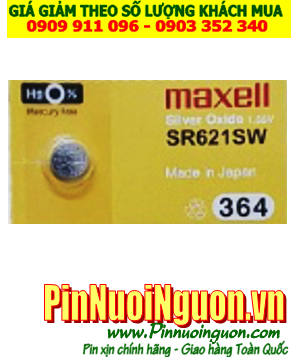 PinSR621SW _Pin 364; Pin Maxell SR621SW 364 silver oxide 1.55V _Made in Japan