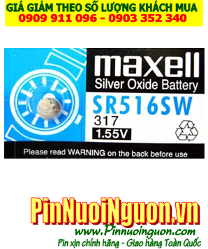 Pin SR516SW _Pin 317; Pin Maxell SR516SW 317 silver oxide 1.55v _Made in Japan