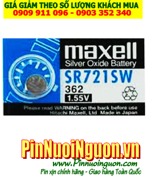 Pin SR721SW _Pin 362; Pin Maxell SR721SW 362 silver oxide 1.55V _Made in Japan