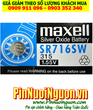 Pin SR716SW _Pin 315; Pin Maxell SR716SW 315 silver oxide 1.55V _Made in Japan