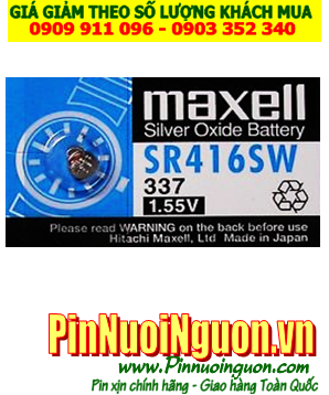 Pin SR416SW _Pin 337; Pin Maxell SR416SW 337 silver oxide 1.55V _Made in Japan