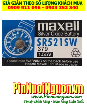 Pin SR521SW _Pin 379; Pin Maxel SR521SW 379 Silver OXide 1.55v _Made in Japan