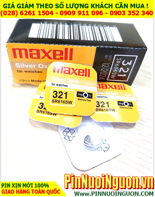 Maxell SR616SW _321; Pin đồng hồ 1.55v Silver Oxide Maxell SR616SW _Pin 321 (Japan) _Vỉ 1viên