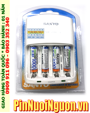 Bộ sạc pin AAA Sano NC-MQN06U kèm sẳn 4 pin sạc Sanyo AAA1100mAh 1.2v _Made in Japan |HẾT HÀNG