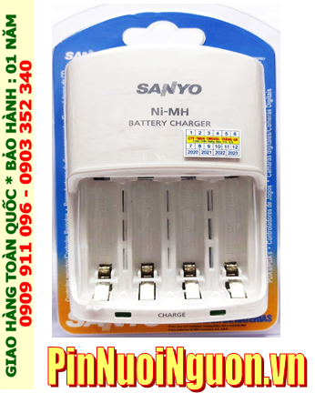 Sanyo NC-MQN06U; Máy sạc pin Sanyo NC-MQN06U _04 khe Sạc được 1,2,3,4 pin AA-AAA_tự ngắt khi pin đầy