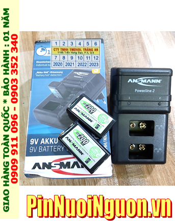Ansman Powerline 2 _Bộ sạc Powerline 2 kèm 2 pin sạc 9v Ansman MaxE E200 (9v 200mAh)