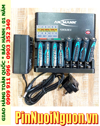 Ansman Powerline 8 _Bộ sạc pin Powerline 8 (kèm 8 pin sạc Ansman Mignon AA2850mAh 1.2v)