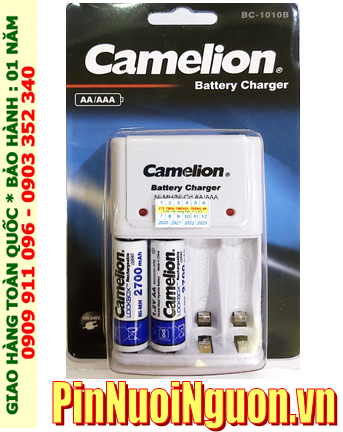 Camelion BC-1010B _Bộ sạc Camelion BC-1010B kèm 2 pin sạc Camelion NH-AA2700LBP2 (AA2700mAh 1.2v)