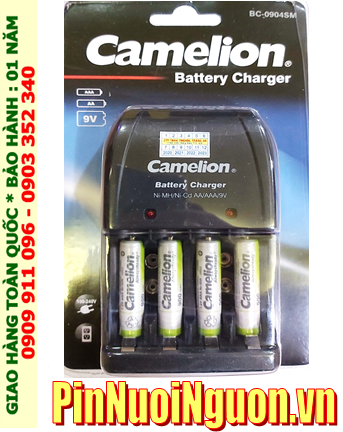 Camelion BC-0904SM _Bộ sạc pin BC-0904SM kèm 4 pin sạc Camelion NH-AAA900ARBP2 (AAA900mAh 1.2v)