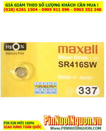 Maxell SR416SW _Pin 337; Pin đồng hồ Maxell SR416SW 337 silver oxide 1.55V _Made in Japan