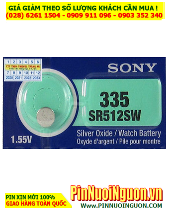 Sony SR512SW _Pin 335; Pin đồng hồ 1.55v Silver Oxide Sony SR512SW _Pin 335
