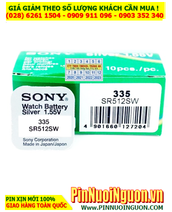 Sony SR512SW _Pin 335; Pin đồng hồ 1.55v Silver Oxide Sony SR512SW _Pin 335