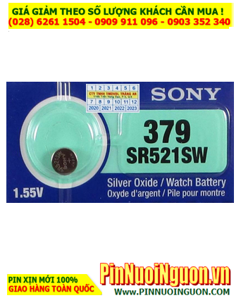 Sony SR521SW _Pin 379; Pin đồng hồ 1.55v Silver Oxide Sony SR521SW _Pin 379