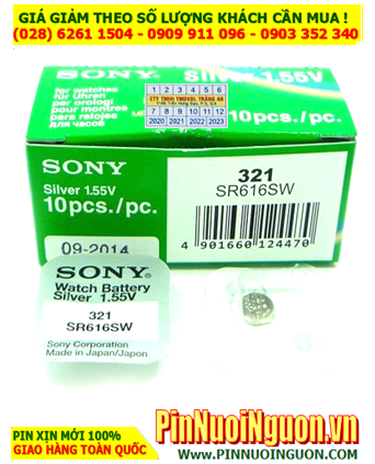 Sony SR616SW _Pin 321; Pin đồng hồ 1.55v Silver Oxide Sony SR616SW _Pin 321