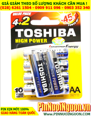 Pin máy đo huyết áp _Pin AA Alkaline 1.5v Toshiba LR6GCNN_BP6 (Vỉ 6viên)