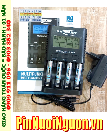 Ansman Powerline 4.2Pro _Bộ sạc Powerline 4.2Pro kèm 4 pin sạc Ansman Mignon AAA800mAh 1.2v