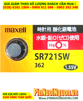 Maxell SR721SW, Pin 362 _Pin đồng hồ đeo tay 1.55v Silver Oxide Maxell PRO SR721SW, Pin 362