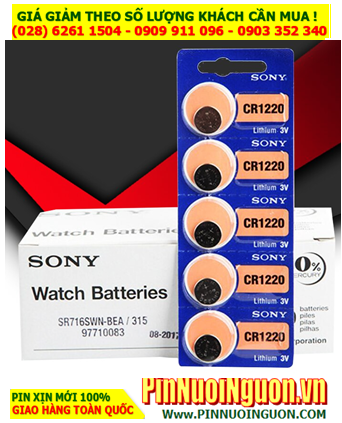 COMBO 1 HỘP 20vỉ (100viên) Pin Sony CR1220 lithium 3.0v _Giá chỉ 1.440.000đ/100viên