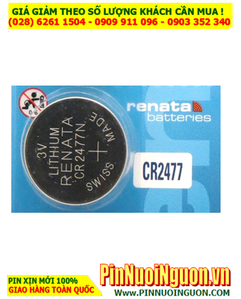Pin Renata CR2477N; Pin 3v lithium Renata CR2477N _Xuất xứ Thụy Sỹ