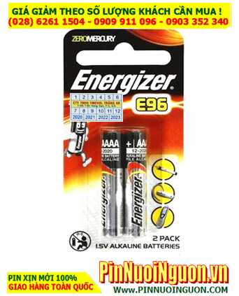 Pin AAAA 1.5v Alkaline Energizer E96-BP2, LR8D425 (Vỉ bo tròn thị trường Châu Á) Vỉ 2viên, Pin Energizer E96-BP2, LR8D425