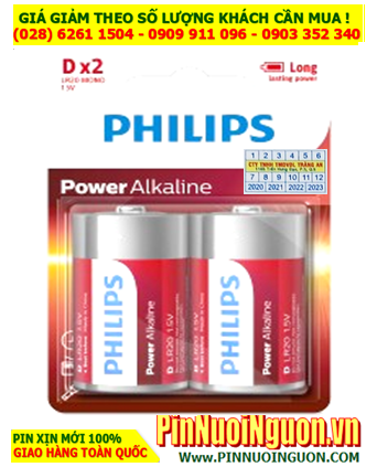 Pin Alkaline 1.5v Philips LR20P2B/97 - Pin đại D 1.5v chính hãng Made in China (Vỉ 2viên)| ĐANG CÒN HÀNG