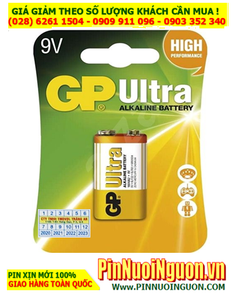 Pin GP Ultra 1604UG; Pin vuông 9v Alkaline GP Ultra 1604UG High Performance _ Vỉ 1viên