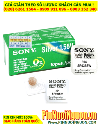 Pin SR936SW _Pin 394; Pin đồng hồ Sony SR936SW 394 Silver Oxide 1.55v _Made in Japan _Vỉ 1viên