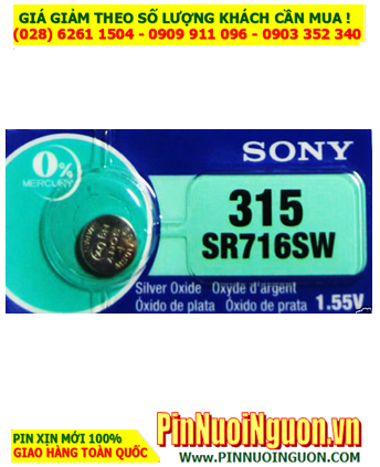 Pin SR716SW _Pin 315; Pin đồng hồ Sony SR716SW-315 silver oxide 1.55v _Made in Indonesia _1viên