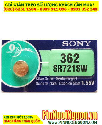 Pin SR721SW _Pin 362; Pin đồng hồ Sony SR721SW-362 silver oxide 1.55V _Made in Indonesia _1viên