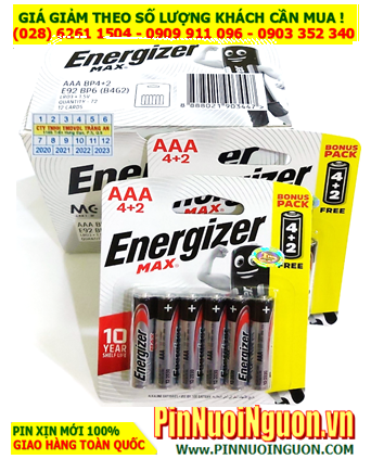 COMBO 1hộp 12vỉ (=72viên) Pin Alkaline 1.5v AAA Energizer E92, LR03 (Loại vỉ 6viên)  _Giá chỉ 839.000đ/Hộp