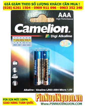 Pin Camelion LR03-AM4; Pin AAA 1.5v Alkaline Camelion LR03-AM4 chính hãng _ Vỉ 2viên