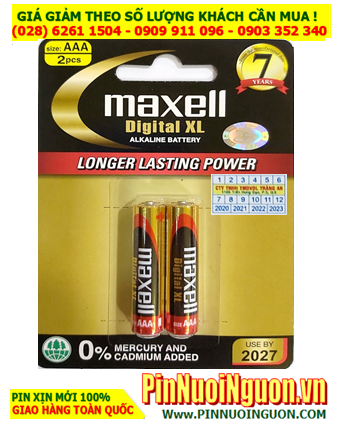 Pin Maxell LR03 (2B) XL; Pin AAA 1.5v Alkaline Maxell LR03 (2B) XL Made in INdonesia /Loại Vỉ 2viên