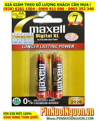 Maxell LR6(W)XL2B; Pin AA 1.5v Alkaline Maxell LR6(W)XL2B Made in Indonesia | Vỉ 2viên