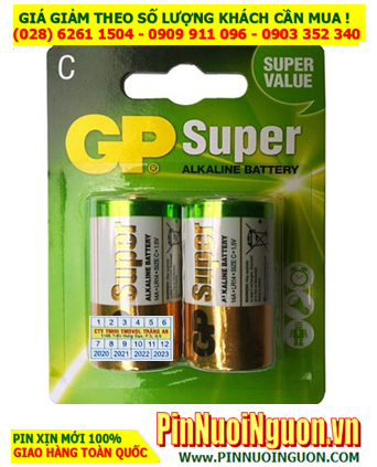 Pin trung C 1.5V Alkaline GP14A-2U2 _Pin GP14A-2U2 Super Alkaline _Vỉ 2viên