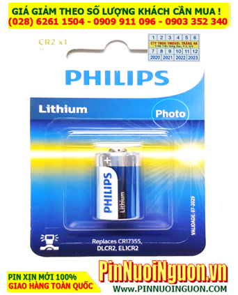Pin CR2 _Pin CR15H270; Pin 3v lithium Philips DLCR2 chính hãng _Loại Vỉ 1viên