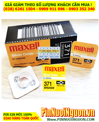 Pin SR920SW _Pin 371; Pin đồng hồ Maxell SR920SW 371 Silver Oxide 1.55v _Made in Japan _Vỉ 1viên