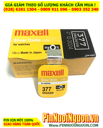 Pin SR626SW _Pin 377; Pin đồng hồ Maxell SR626SW 377 Silver Oxide 1.55v _Made in Japan _Vỉ 1viên