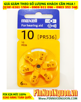 Pin Maxell PR536 (Pin số 10), Pin máy trợ thính PR536 (Pin số 10), Pin máy điếc PR536 (Pin số 10) 1.45v (Xuất xứ Đức)