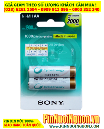 Sony NH-AA2000-B2KN; Pin sạc AA 1.2v Sony NH-AA2000-B2KN Made in Japan _Vỉ 2viên| HẾT HÀNG