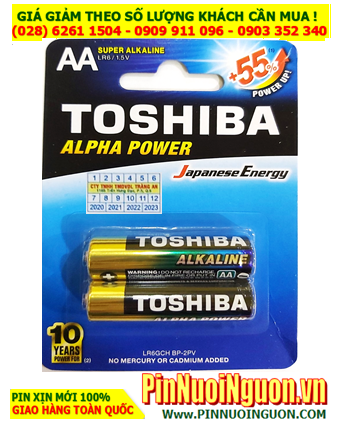 Toshiba Alpha LR6GCH BP-2PV; Pin AA 1.5v Super Alkaline Toshiba Alpha LR6GCH BP-2PV _Vỉ 2viên