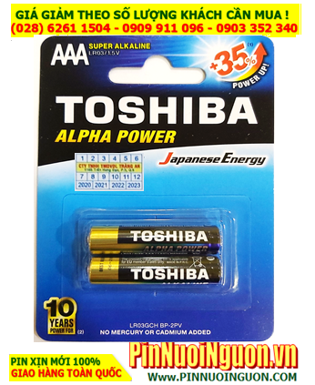 Toshiba Alpha LR03GCH BP-2PV; Pin AAA 1.5v Super Alkaline Toshiba Alpha LR03GCH BP-2PV _Vỉ 2viên