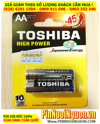 Pin Toshiba LR6GCP BP-2PV; Pin AA 1.5v Alkaline Toshiba LR6GCP BP-2PV chính hãng (Vỉ 2viên)