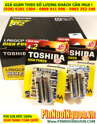 COMBO 01HỘP 12vỉ Pin AA 1.5v Alkaline Toshiba LR6GCP BP6-2FPV_ Giá 432.000vnd/ 1HỘP 72viên