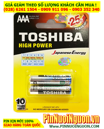 Toshiba LR03GCP BP-2PV; Pin AAA 1.5v Alkaline Toshiba LR03GCP BP-2PV (Loại vỉ 2viên)