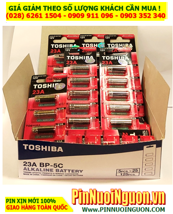 COMBO 1 HỘP 25 vỉ 5viên (125viên) Pin 12v Alkaline Toshiba A23 _Giá chỉ 2.275.000/HỘP 125viên