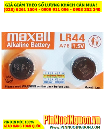 Pin LR44 A76 Pin cúc áo 1.5v Alkaline Maxell LR44 A76 Cell in Japan (Mẫu mới)